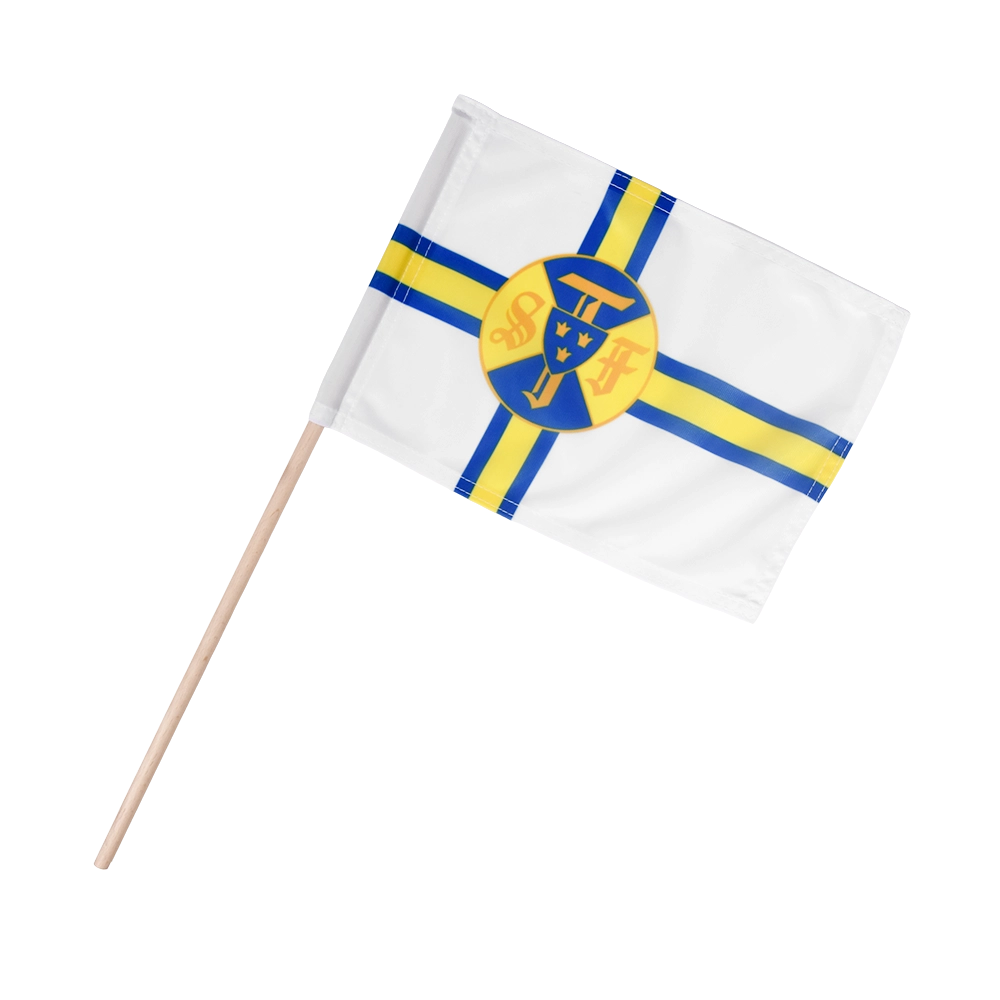 Flagga på träpinne